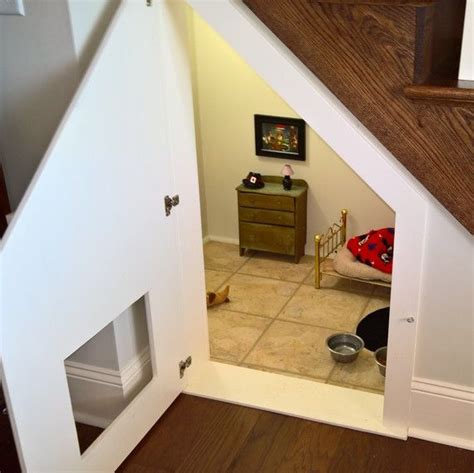 See How This Woman Built A Tiny Room Under The Stairs For Her Dog Dog