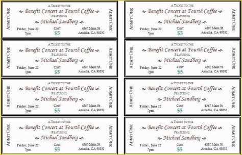 Avery Ticket Templates 8 Per Page Printable Templates