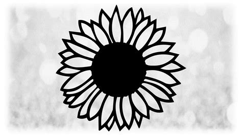 Flowernature Clipart Simple Sunflower Silhouette Outline Etsy