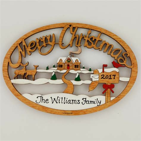 Merry Christmas Home 1795 Wallace Wood Ornaments Quality