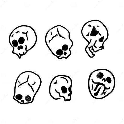Set Skulls Mountain Skulls Hand Drawn Sketch Bunch Of Skulls Vector