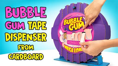 How To Make Bubble Gum Tape Dispenser From Cardboard Youtube