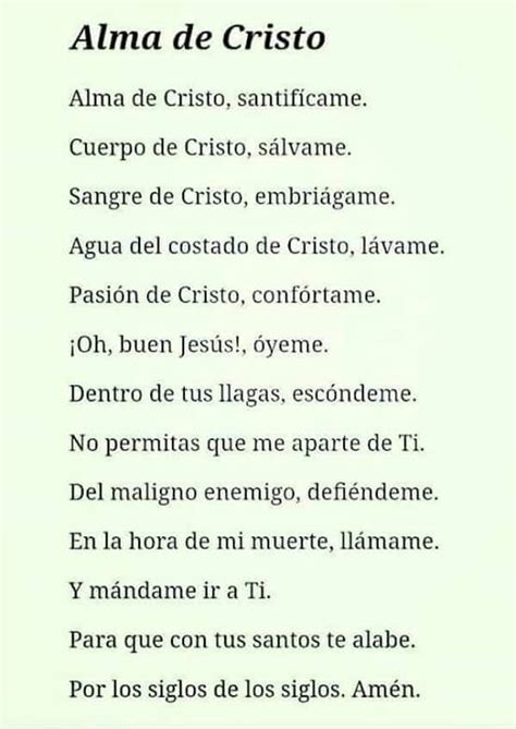 A Poem Written In Spanish With The Wordsalma De Cristoo Saffica