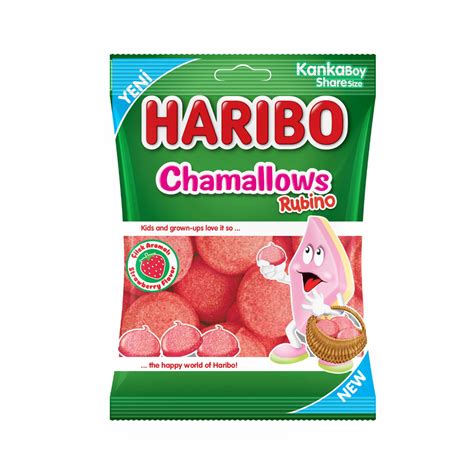 Haribo Chamallows Rubino Strawberry Marshmallows Çilek Aromalı Marshm