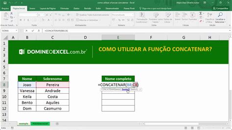 Como Utilizar A Função Concatenar No Excel Domine O Excel Youtube
