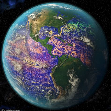 Technicolour Swirls Show The Varied Temperatures Of Ocean Currents In