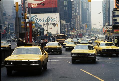 Times Square 1972 New York Taxi Street Scenes New York City