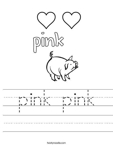 10 Things That Are Color Pink Worksheets For Preschool Coloring Style
