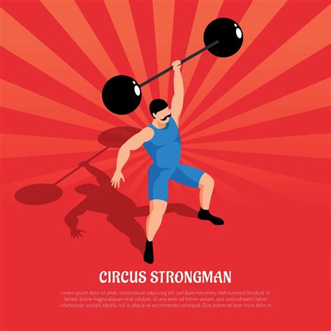 Circus Strong Man Isometric Illustration Vector Illustration 2908969