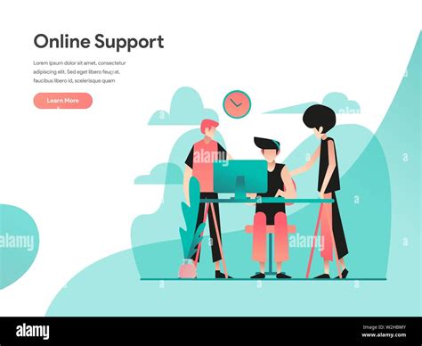 Online Support Illustration Concept. Modern flat design concept of web ...