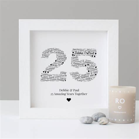 Personalised 25th Silver Anniversary T By Hope And Love