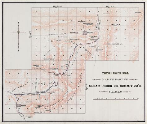 Topographical Map Of Clear Creek And Summit Cos Colorado Barry