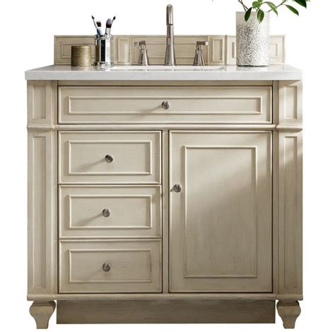 A quick and easy way to change the design of your bathroom, vanities can be as 36 inch dove white shaker vanity base with toe kick drawer left. 36 inch Single Sink Bathroom Vanity Vintage Vanilla Finish ...