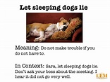Let sleeping dogs lie - Learning English Matters
