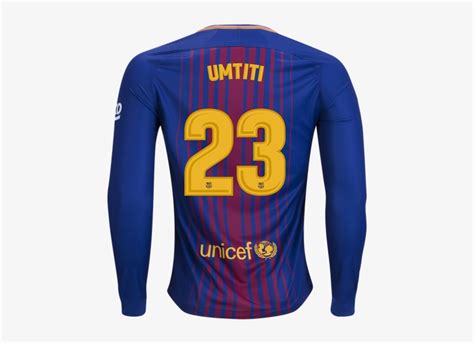 Nike Samuel Umtiti 23 Barcelona Long Sleeve Home Jersey Barcelona