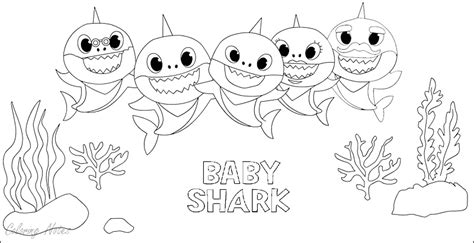 11 Baby Shark Coloring Pages Free Printable For Kids Easy and Funny