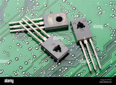 Closeup Detail Of Transistors On Circuit Board Stock Photo Alamy