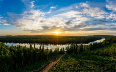 4k Taivalkoski Finland Forests Rivers Sunrises And Sunsets Sky