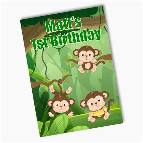 Personalised Cheeky Monkey Birthday Party Posters And Signs