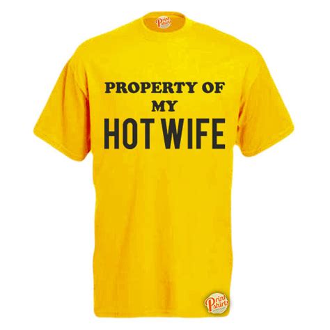 Yellow X Large Property Of My Hot Wife Mens Unisex Funny T Shirt Retro Tee On Onbuy