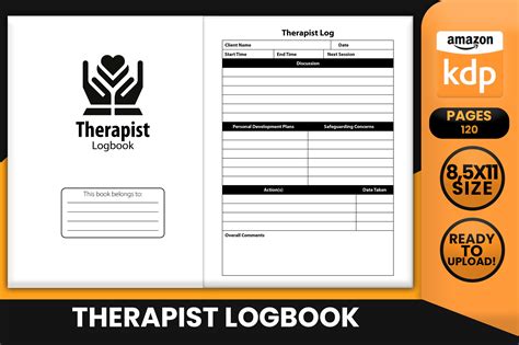 Therapist Logbook Kdp Interior Template Graphic By Orange Downloads · Creative Fabrica