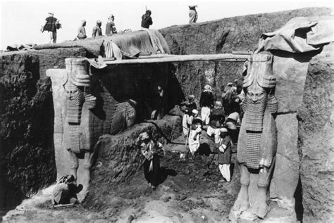 Rare Photos From The Excavation Of Lamassu From The Citadel Of Sargon