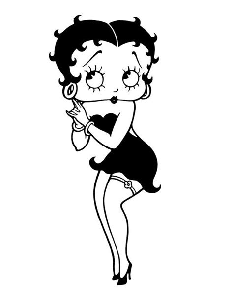 Möbel And Wohnen Betty Boop Classic Cartoon Animation Black Vinyl Wall
