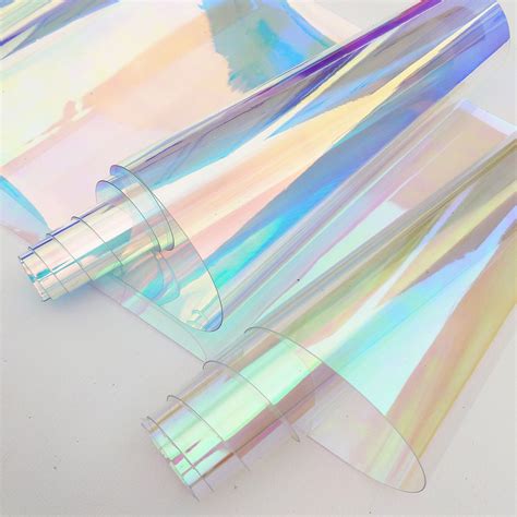 Iridescent Holographic Transparent Vinyl Material