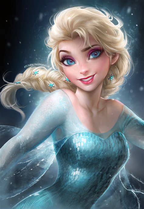 Explicit Artistsakimichan Elsa Frozen 1girl Bare Shoulders