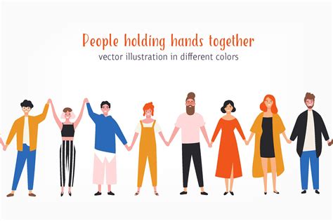 People Holding Hands People Illustrations ~ Creative Market