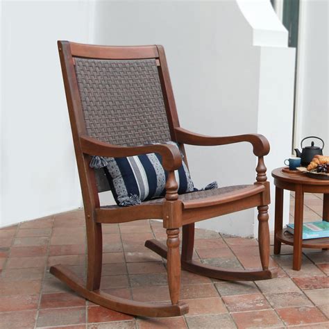 Bonn Solid Wood Oversized Outdoor Wicker Rocking Chair Cambridge Casual
