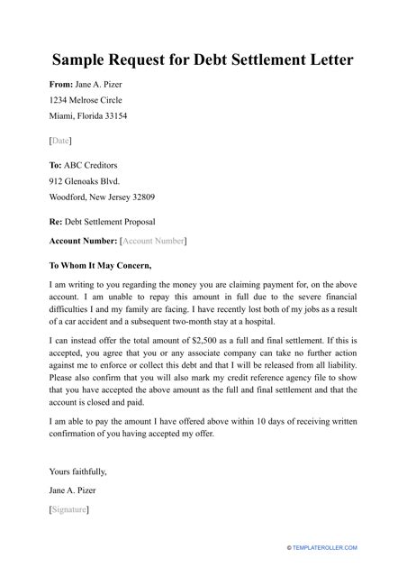 Loan Settlement Request Letter Format Ideas Of Europedias