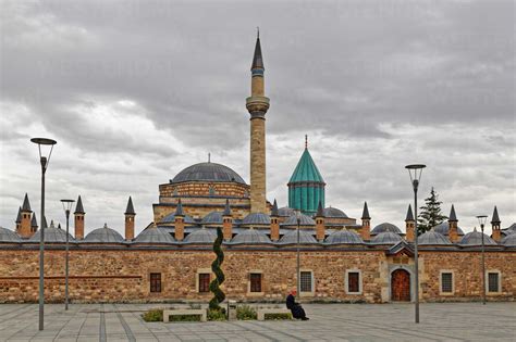 Turkey, Anatolia, Central Anatolia, Konya, Mevlana Museum, Mevlana Muezesi with Rumi Mausoleum ...