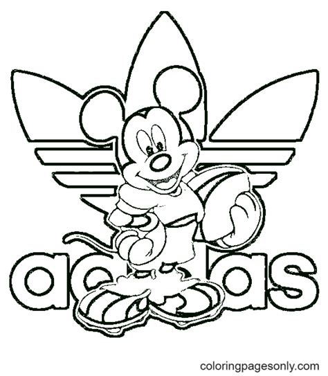 Mickey Com Logotipo Adidas Coloring Pages Adidas Coloring Pages My