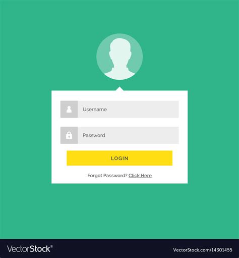 Modern Login User Interface Design With Form Vector Image