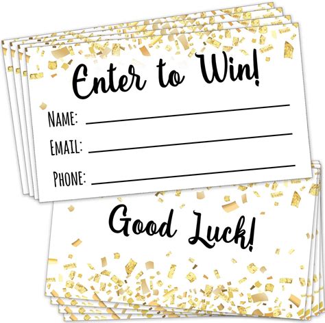 buy 200 raffle tickets 3 5”x2” enter to win entry form cards for contest raffles ballot box