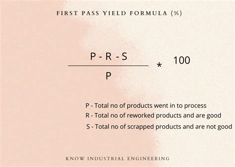 First Pass Yield Calculation Formula Know Industrial Engineering