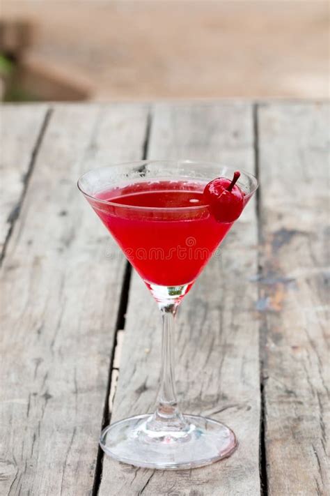 Cherry Cocktail In Martini Glass Stock Image Image Of Cocktail Closeup 57440545