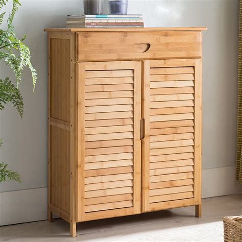 Check spelling or type a new query. Contemporary Shoe Cabinet With 2 Doors &Drawers Bamboo ...
