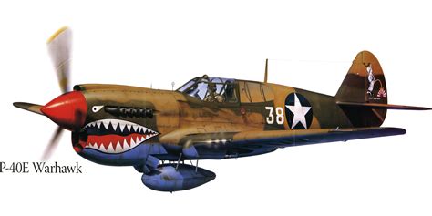 P 40e Warhawk Military War Art Painting Airplane Aircraft