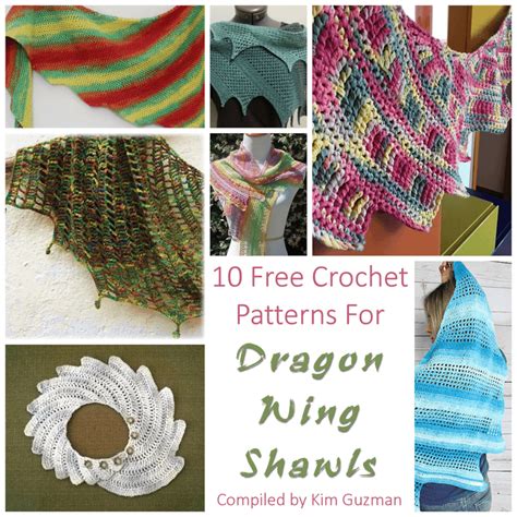 Link Blast 10 Free Crochet Patterns For Dragon Wing Shawls Crochetkim™