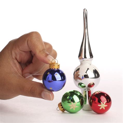 Mini Glass Ornaments And Tree Topper Christmas Ornaments Christmas And Winter Holiday
