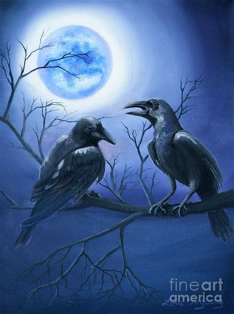 Ravens Moon Painting By Lora Duguay Pixels
