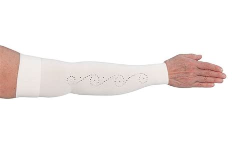 Lymphedivas White With Crystal Swirl Graduated Compression Arm Sleeve