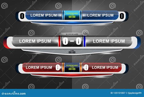 Scoreboard Broadcast Graphic And Lower Thirds Template Stock Vector