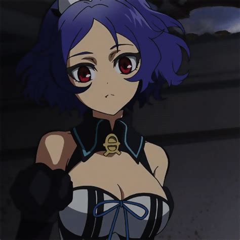 Chess Belle Owari No Seraph Animated Animated  10s 1girl Blue Hair Bow Breasts