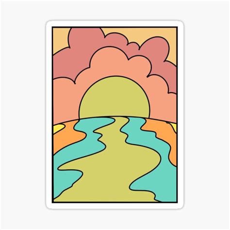 Colorful Sunset Sticker For Sale By Maddier06 Redbubble