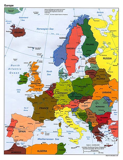 Detailed Political Map Of Europe With Capitals And Major Cities Europe Mapsland