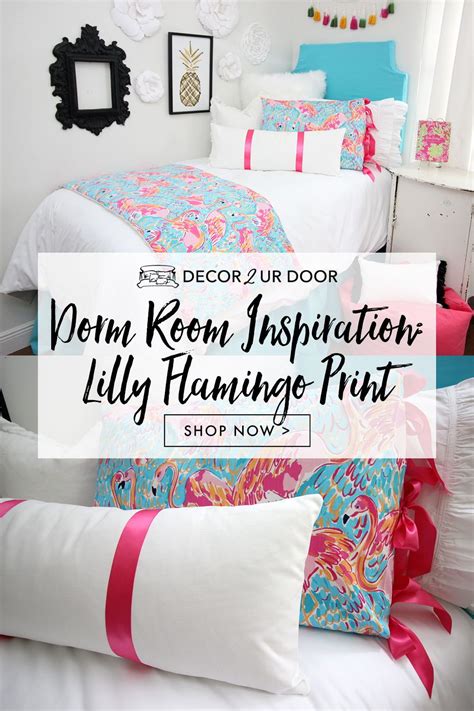 lilly flamingo print dorm bedding set dorm room bedding dorm room decor dorm bedding sets