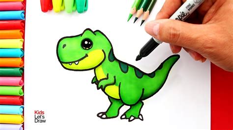 Learn To Draw A Kawaii Tyrannosaurus Rex T Rex How To Draw A Cute T